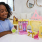 Mattel Disney Princess Toys, Belle Stackable Castle Doll House with Small Belle Doll, 4 Character Friends & 3 Accessories, Portable with Handle