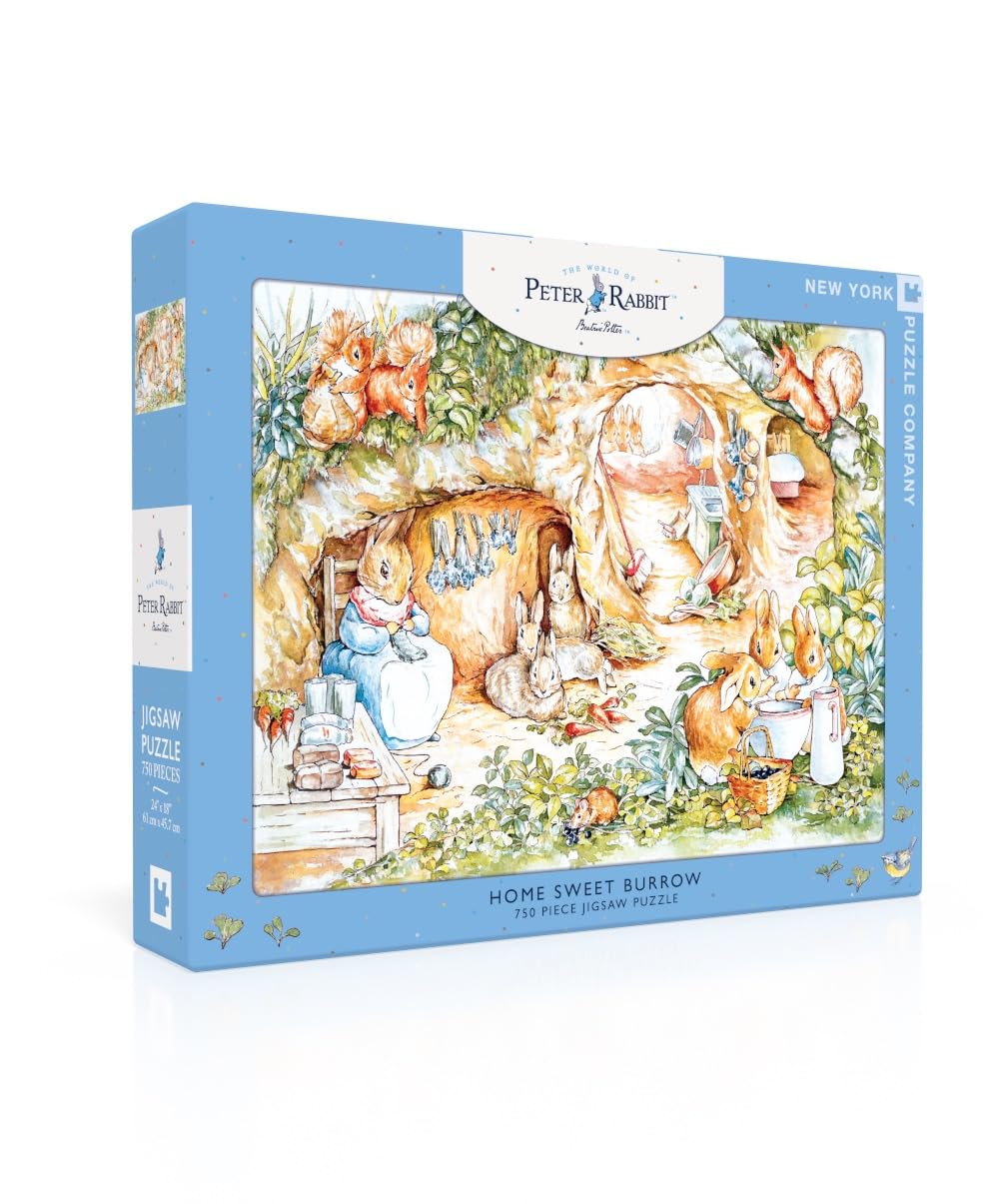 New York Puzzle Company - Beatrix Potter Home Sweet Burrow - 750 Piece Jigsaw Puzzle for Adults by Beatrix Potter