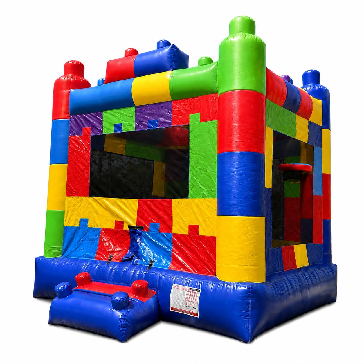 Wonder Dome Kids 13x13 Building Block Bounce House with Basketball Hoop