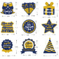 WINPOGEE 9PCS We Appreciate You Honeycomb Centerpieces Blue Gold Glitter Thank You Table Centerpieces Table Topper Decor Teacher Doctor Nurse Employee