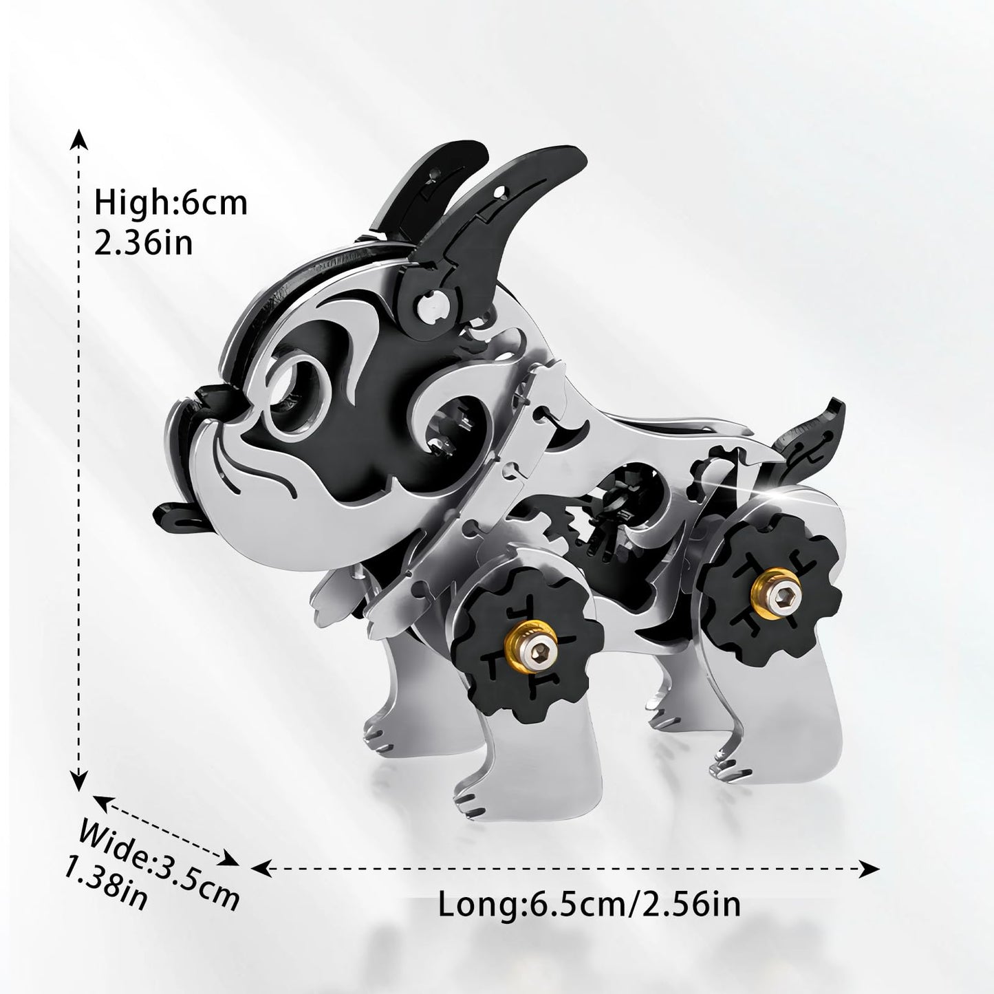 3D Metal Puzzles for Adults, Metal Model Kits for Adults, Mechanical BullDag Steel 3D Puzzle Stainless Steel Ornaments for Men Women Art Craft Gifts