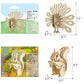 3D Wooden Wild Animal Puzzle - 6 Piece Set Wood Wild Animals Skeleton Assembly Model Kits - Wooden Crafts DIY Brain Teaser Puzzle - STEM 3D Puzzle