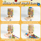 twivah 4-in-1 Board Game for Kids, Wooden Sorting & Stacking|Pick-up Sticks|Counting|Ball Drop Tower, Family Games for Kid and Adult, Montessori STEM