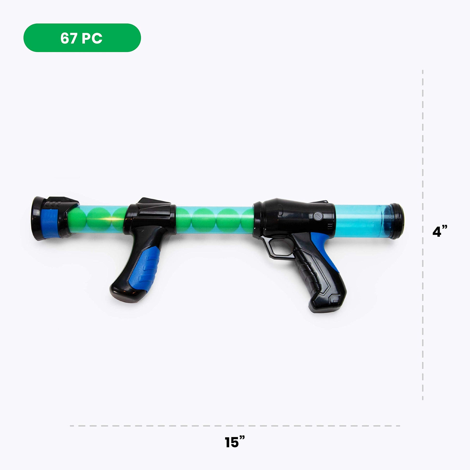 Boley Mega Ball Blasters and Goggles - 67 Pc Foam Balls and Plastic Toy Gun Set for Kids Ages 3+