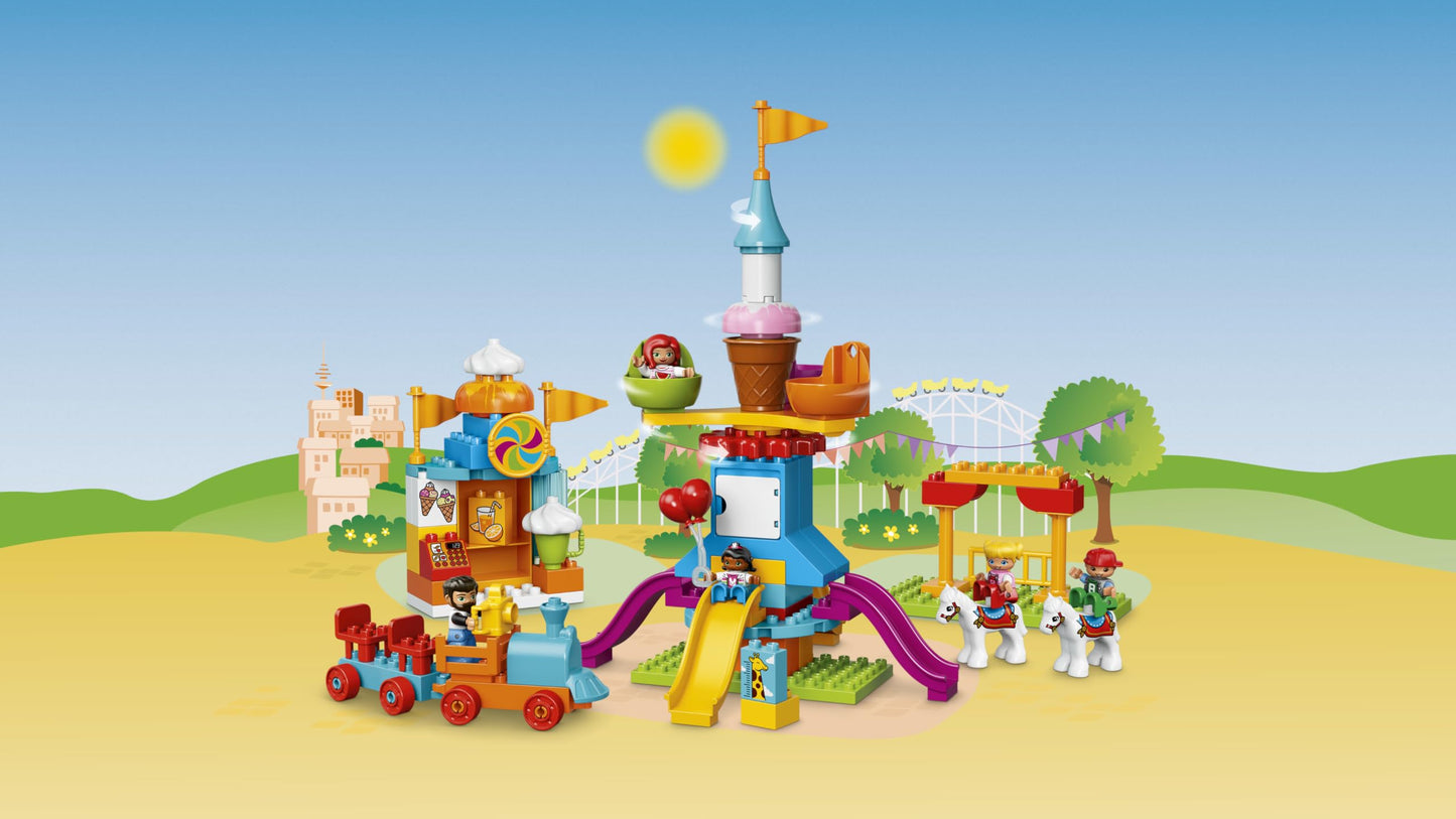 LEGO DUPLO Town Big Fair 10840 Role Play and Learning Building Blocks Set for Toddlers Including a Ferris Wheel, Carousel, and Amusement Park (106
