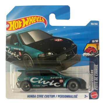 Hot Wheels Honda Civic Custom [Teal] Drag Racers 8/10, 159/250-1:64 Scale Diecast Toy Vehicle