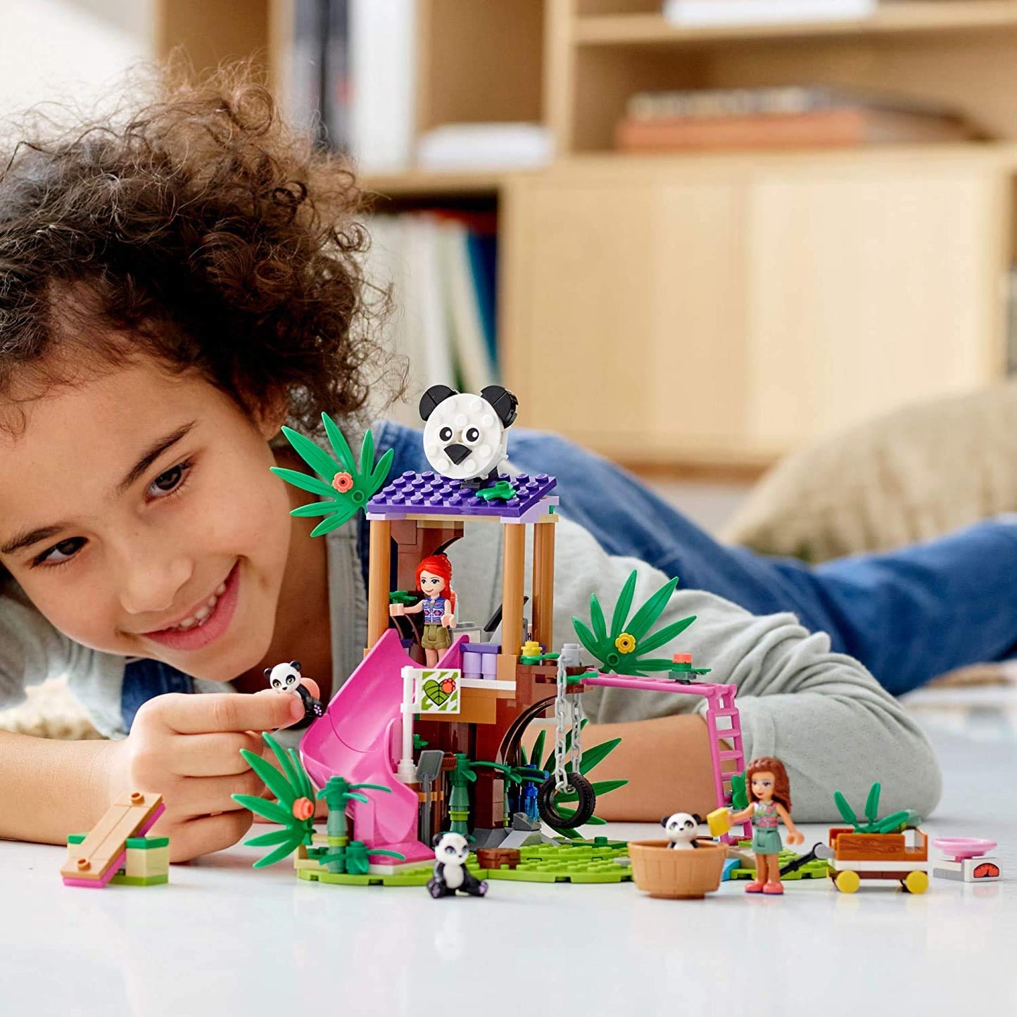 LEGO Friends Panda Jungle Tree House 41422 Building Toy; Includes 3 Panda Minifigures for KidsWho Love Wildlife Animals Friends Mia and Olivia (265