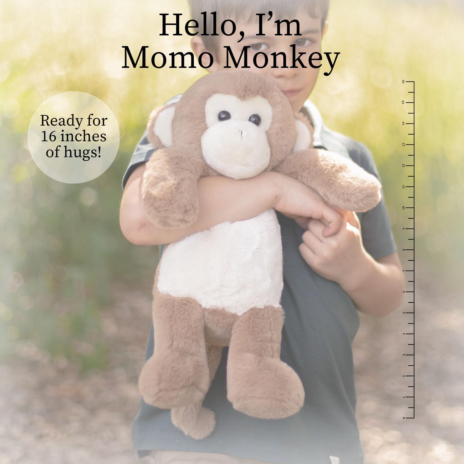 World's Softest Plush Stuffed Animal for Baby, Toddler, Kids, Adults - Adorable Toy Made from Kid-Friendly, Quality Materials - Lushee MoMo Monkey