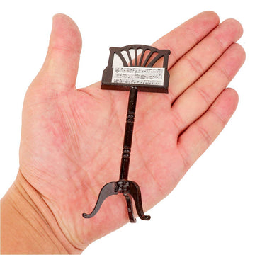 Dselvgvu Miniature Music Stand with Case Mini Musical Instrument Replica Collectible Dollhouse Accessories Model Home Ornament (Music Stand)