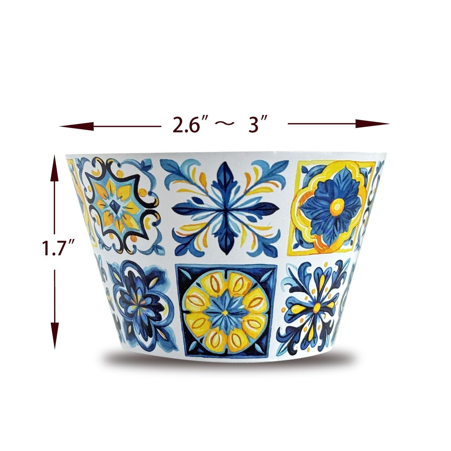 Blue Tile and Lemons Cupcake Wrappers,Mediterranean Tiles,24 Lemon Cupcake Toppers +Cupcake Wrappers