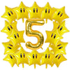 16PCS Foil Star Balloons, 40Inch Number 5 and Star Foil Balloons For Game Theme 5th Birthday Party Decorations Children Party Supply Party Decor ?5th?