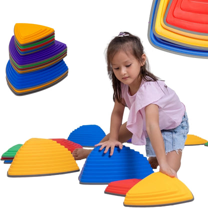 12 Pcs Non-Slip Stepping Stones for Kids - Obstacle Course, Indoor & Outdoor Sensory Playground - Develop Balance & Coordination - Includes Hopping