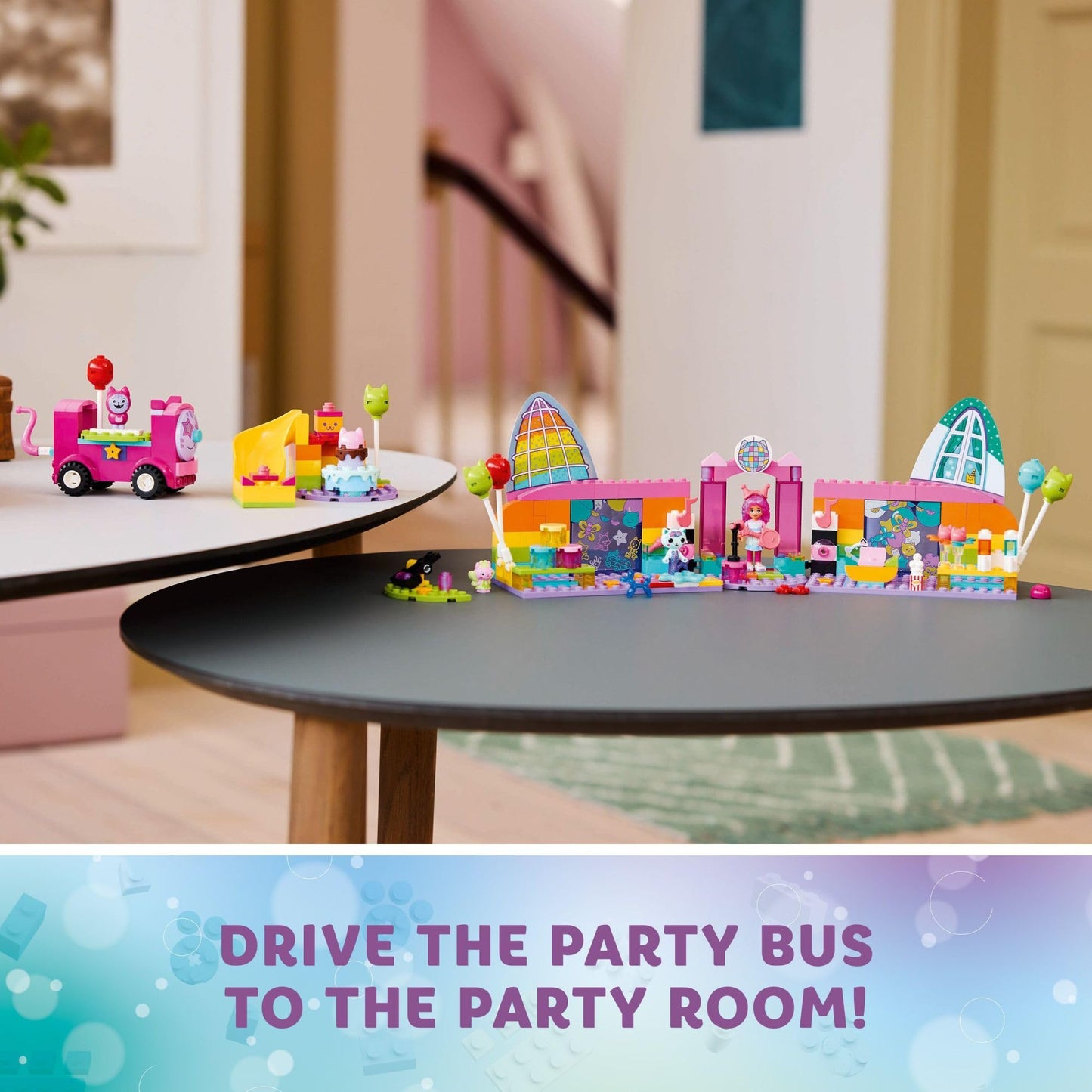 LEGO Gabby’s Dollhouse Gabby’s Party Room Disco Playset for Kids, DJ Entertainment Toy with Slide, Pink Car, and Animal Figures, Creative Role Play