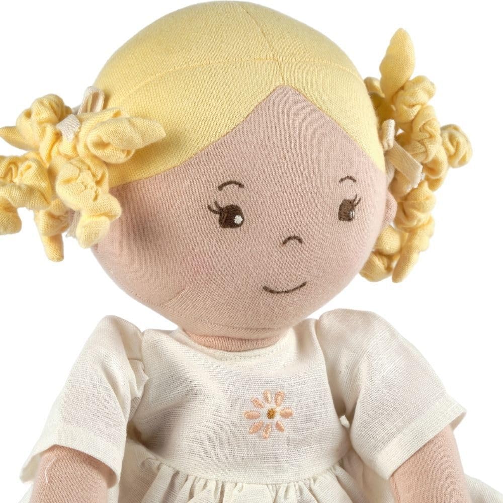 Tikiri Priscy Blonde Haired Doll in White Linen Dress with Display Box