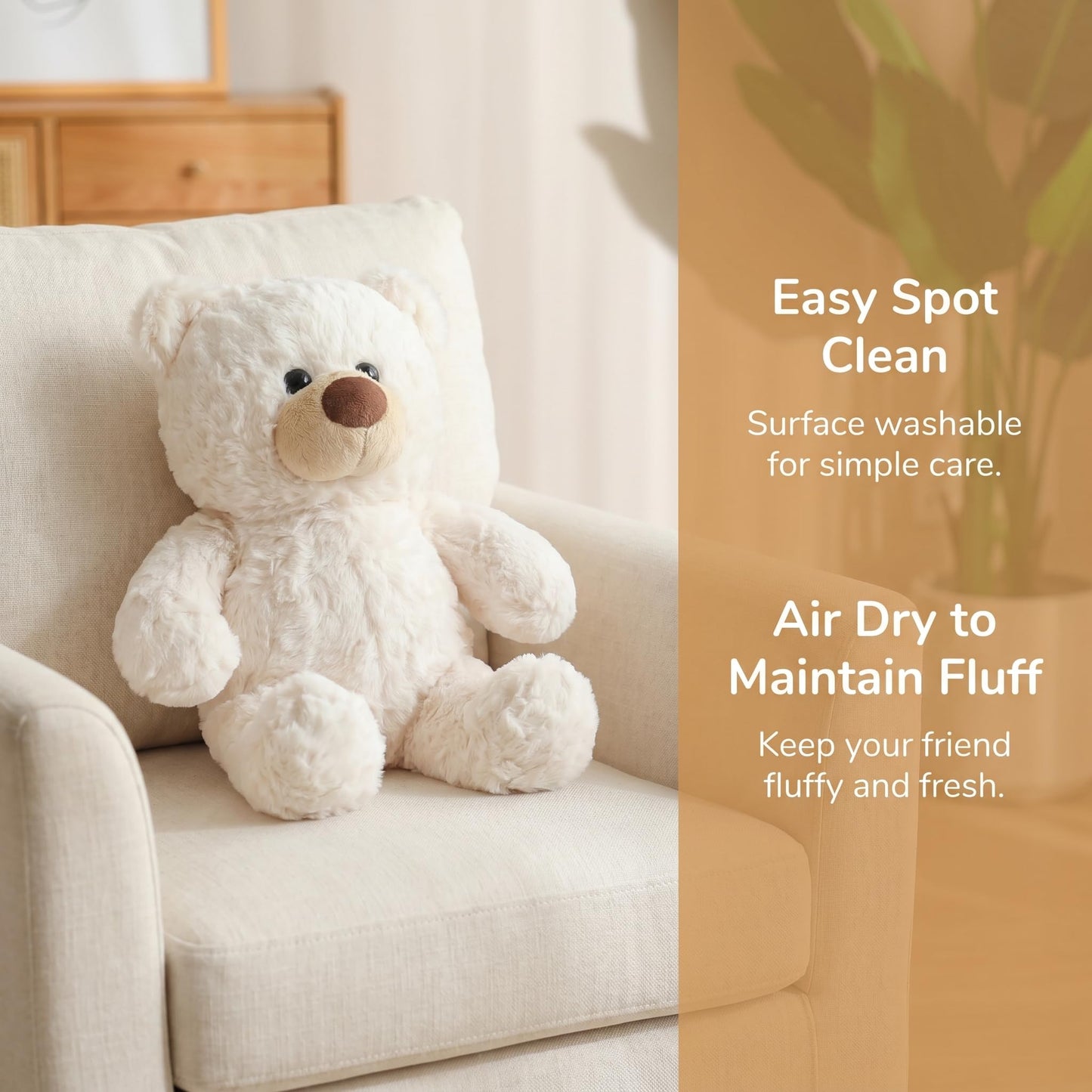 YUKOUQIAN Bear Stuffed Animal Cute Plush Doll Toy 11 inch for Girls Boys Christmas luo Bear White