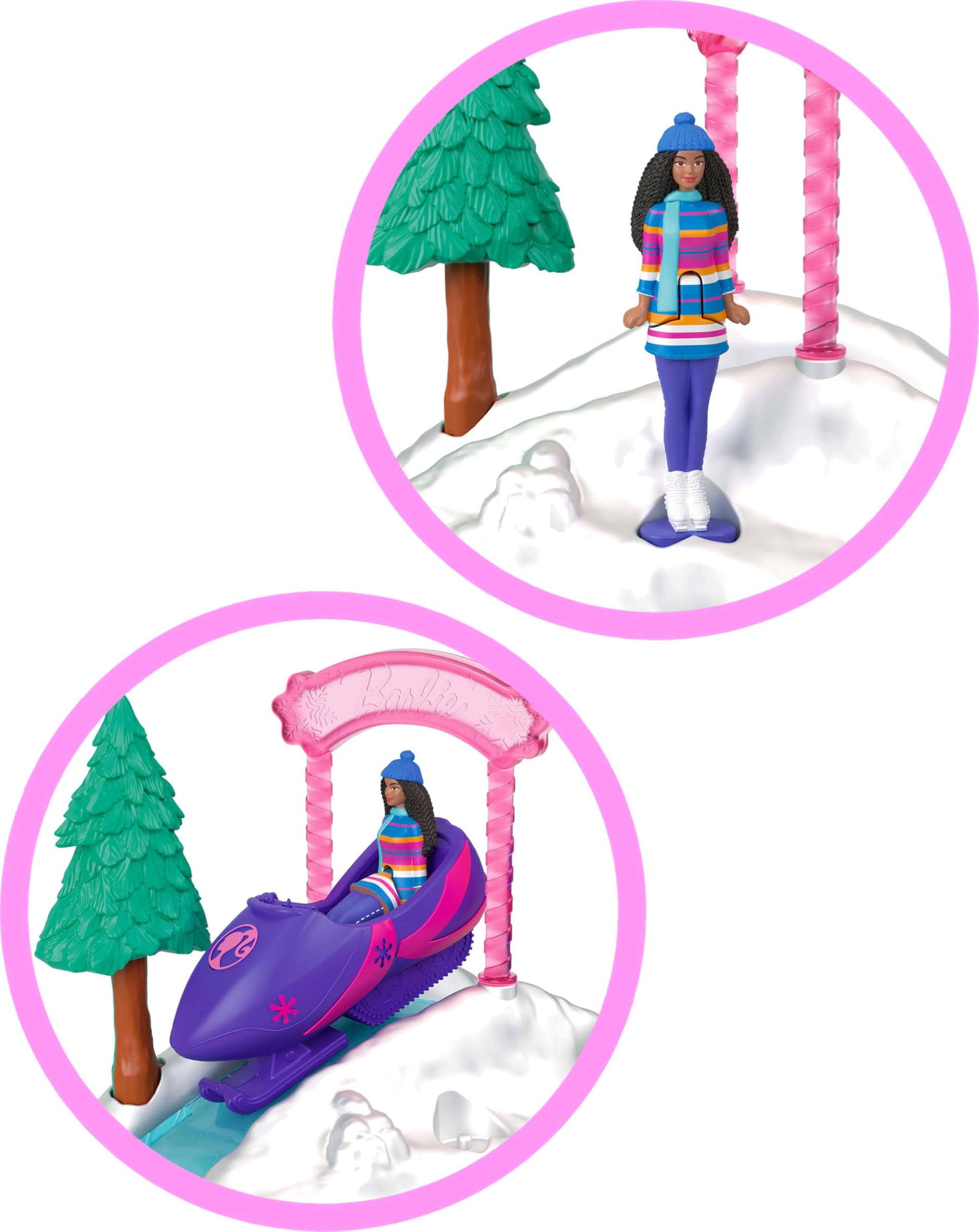 Barbie Mini Land Collectible Playsets with 1.5-inch Doll, Interactive Play Areas for Storytelling Fun