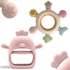 Komfy LilLove 2 Pack Baby Teething Toys for 0-6 & 6-12 Months, Food Grade Silicone Teething Mitten No Drop Teether and Ring Teether, BPA Free