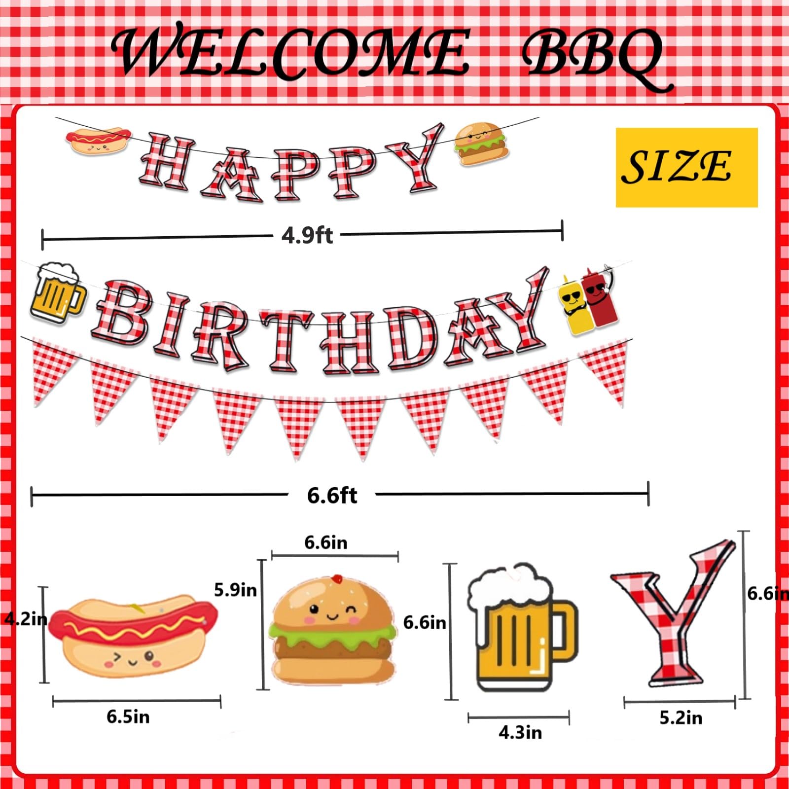 BBQ Themed Birthday Party Decorations,for Summer Cookout Barbecue Picnic Birthday Party Decor Supplies
