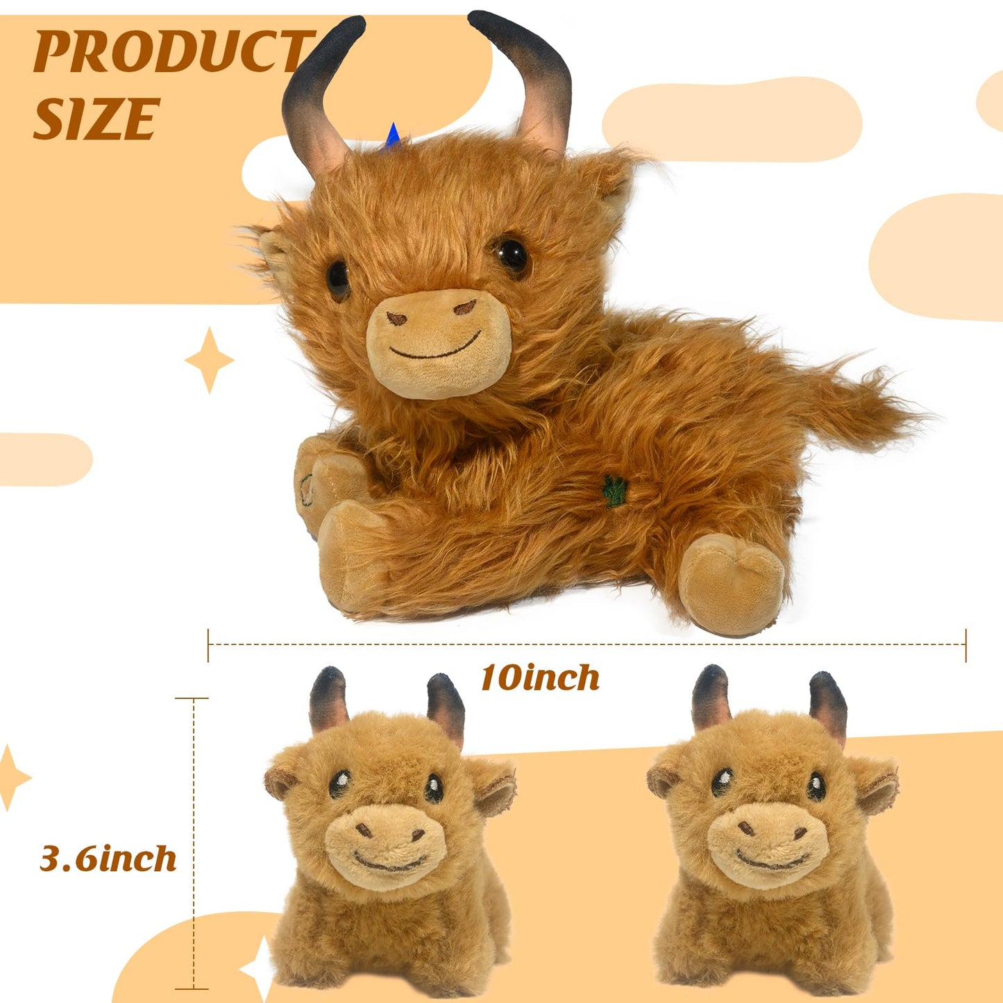 lonfypeng Nurturing Cow Stuffed Animal with 2 Plush Babies,Baby Stuffed for Girls and Boys Plushy Mommy Cattle with Baby Cattle for Birthday Party