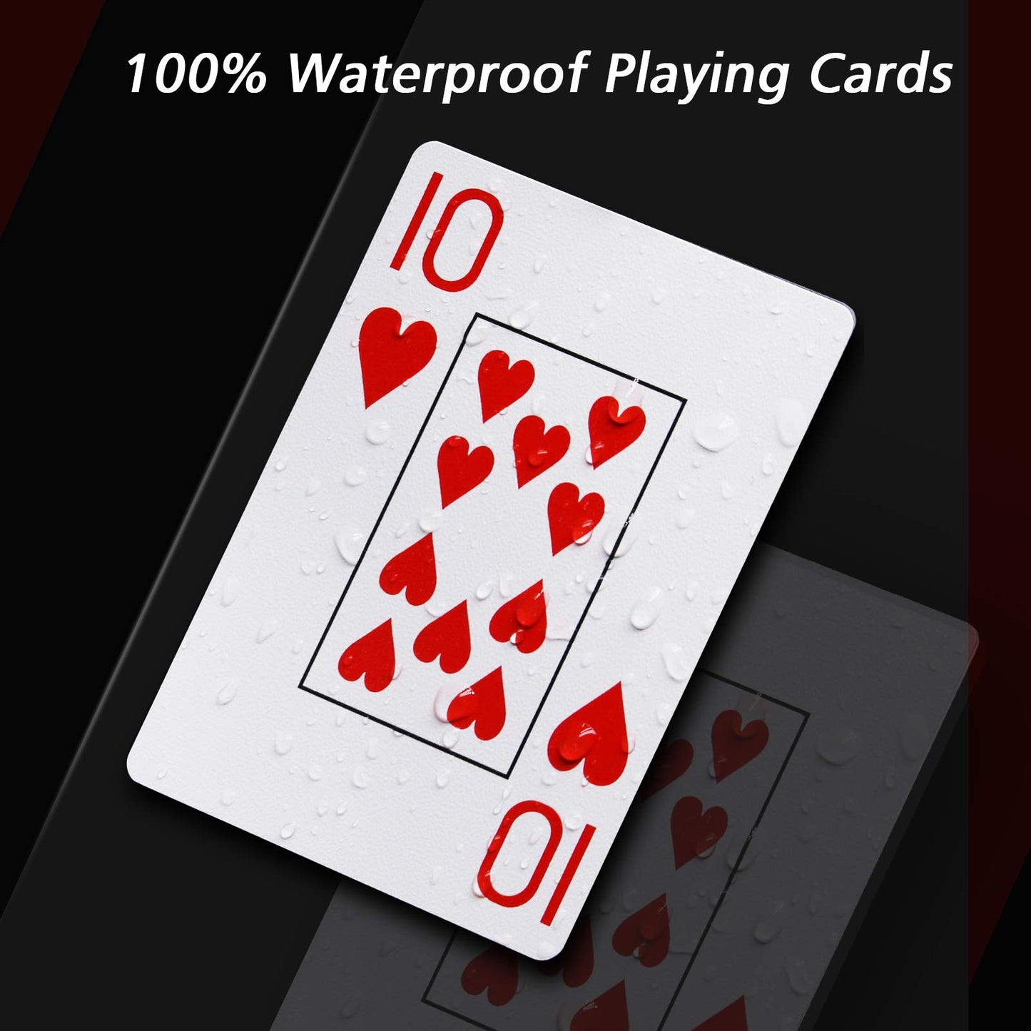INTEGEAR Playing Cards 2 Decks Waterproof Plastic Poker Cards for Texas Holdem Poker Go Fish and More Card Games, Jumbo Index 2.5" x 3.5"