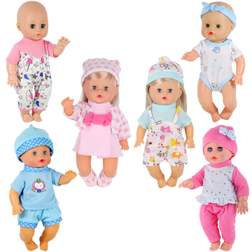 Baby Doll Clothes Accessories- 6 Sets for 9-10-11 Inch Alive Baby Doll,Dress Reborn Newborn Doll Accessories Gown Costumes Outfits, Xmas Present Toy
