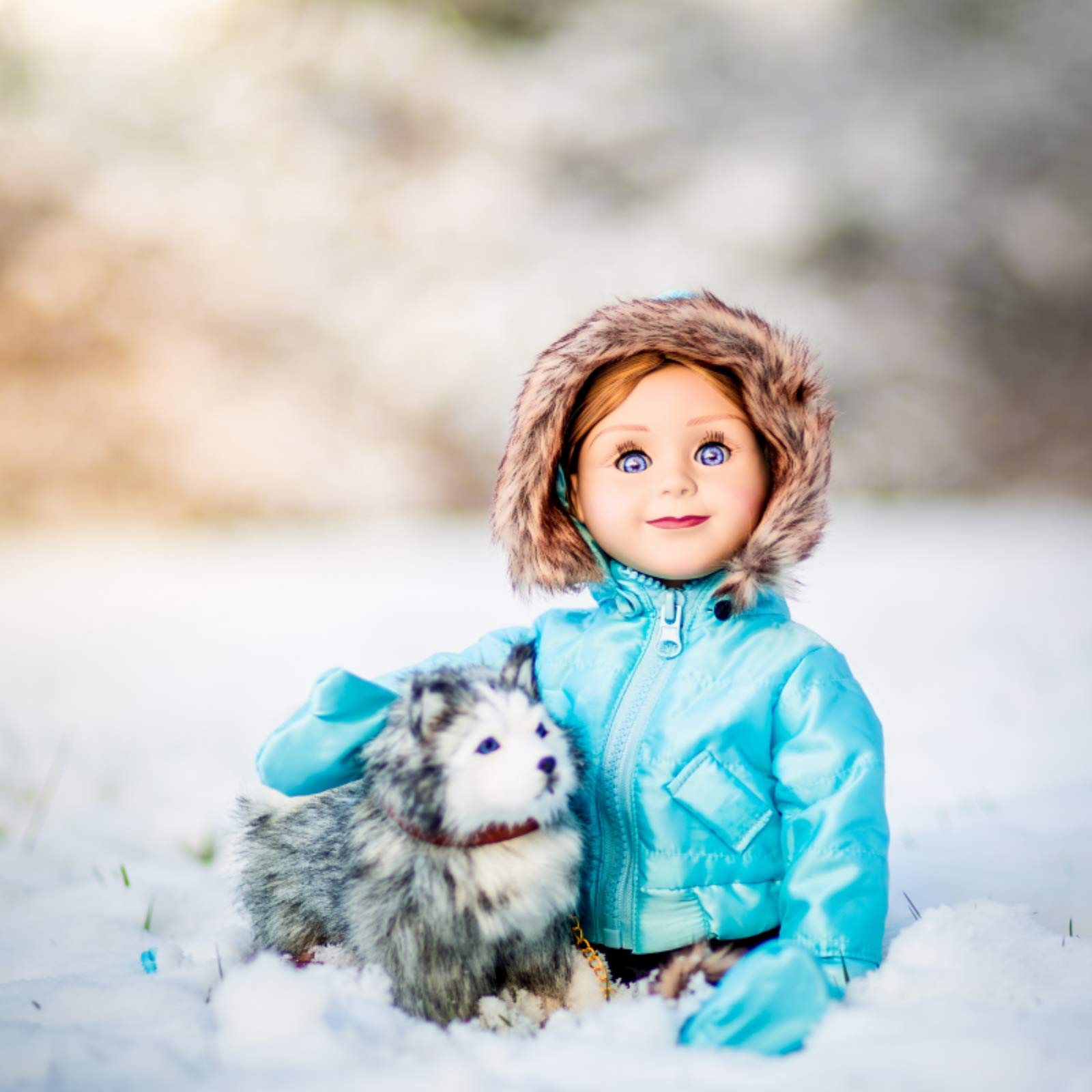 The Queen's Treasures 18 Inch Doll Clothes, Complete Ski Wear Outfit, 6 Piece Zippered Blue Jacket, Pants, Gloves, and Boots Too, Compatible for Use