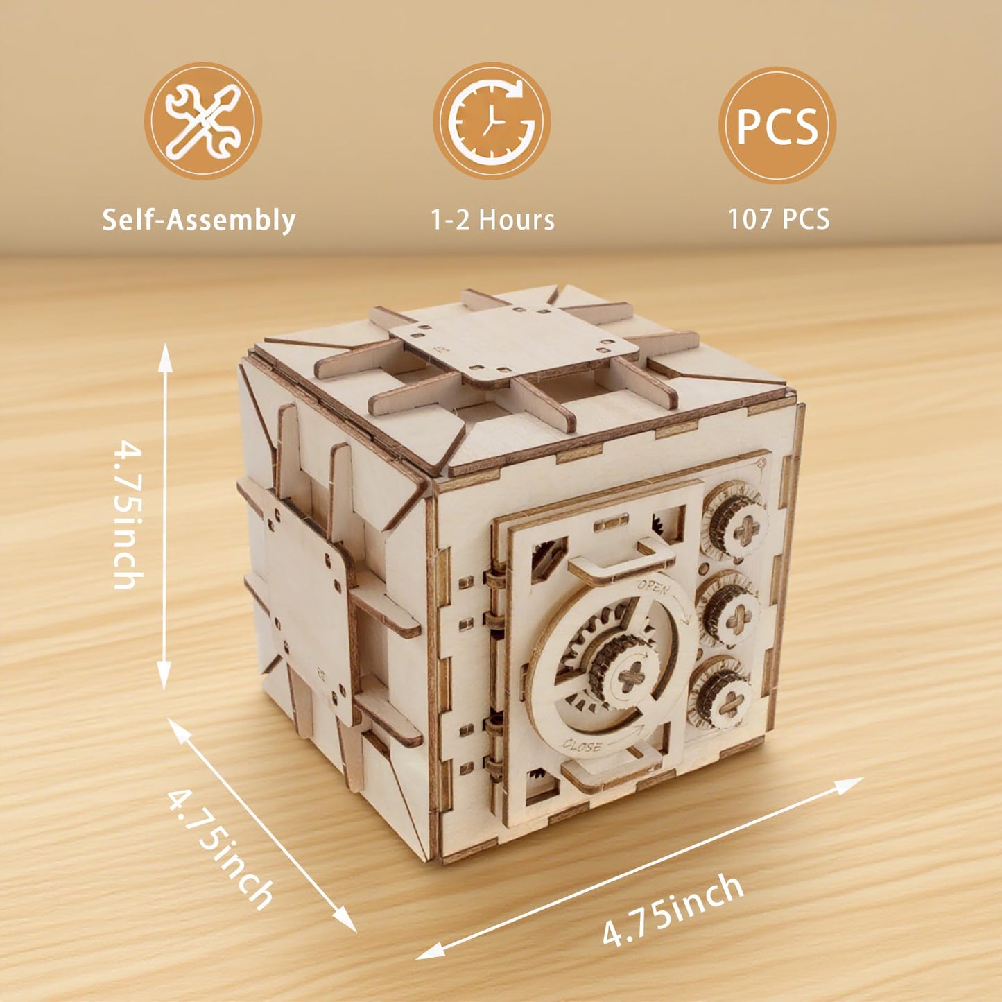 3D Wooden Puzzles for Adults, Safe Boxes, Brain Games Model Kit for Adults and Kids to Build, Mechanical Treasure Box Brain Teaser, Gifts for Adults