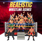 Liberty Imports Ultimate 32-Piece Wrestling Miniature Toys for Kids Pretend Play, Wrestler Figures with 2 Rings & Realistic Accessories for Boys