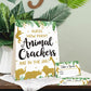 Bessmoso Safari Baby Shower Game - Guess How Many Animal Crackers, Jungle Theme Baby Shower Games with Standing Sign and 30 Cards, Gender Neutral Baby