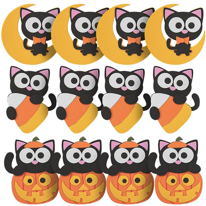 Fun Express Halloween Cat Magnet Craft Kit - Craft Kits - 12 Pieces