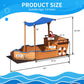 GFDGFD 63" Large Wooden Pirate Ship Sandbox with Cover, Waterproof Canopy & Storage Bench, Sturdy Sand Pit with Rudder & Steps for Children Ages 3-8