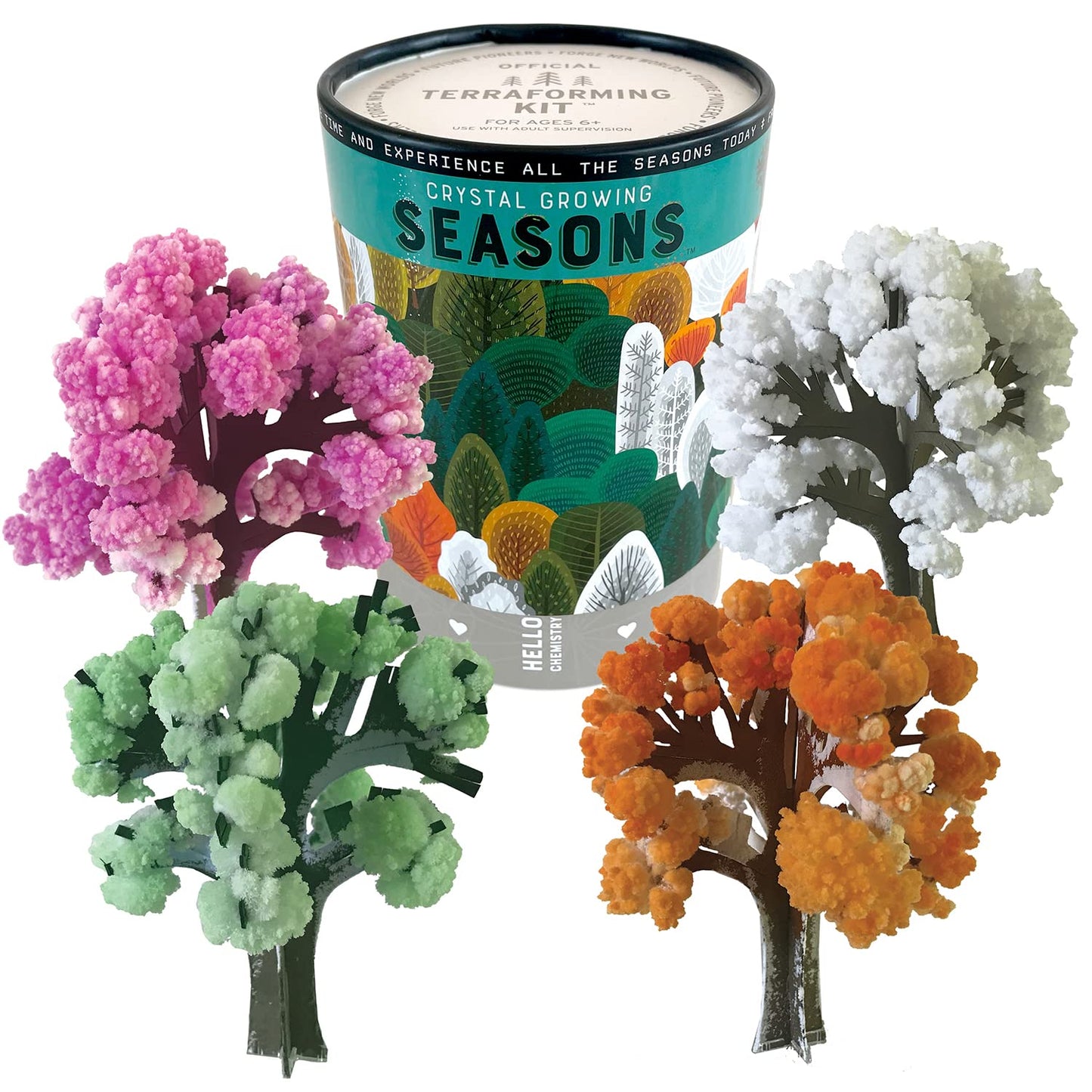 Crystal Growing Seasons Kit | Grow All 4 Seasons Today | Safe, Fun and Fast | Instructions & Facts Included | Copernicus Toys
