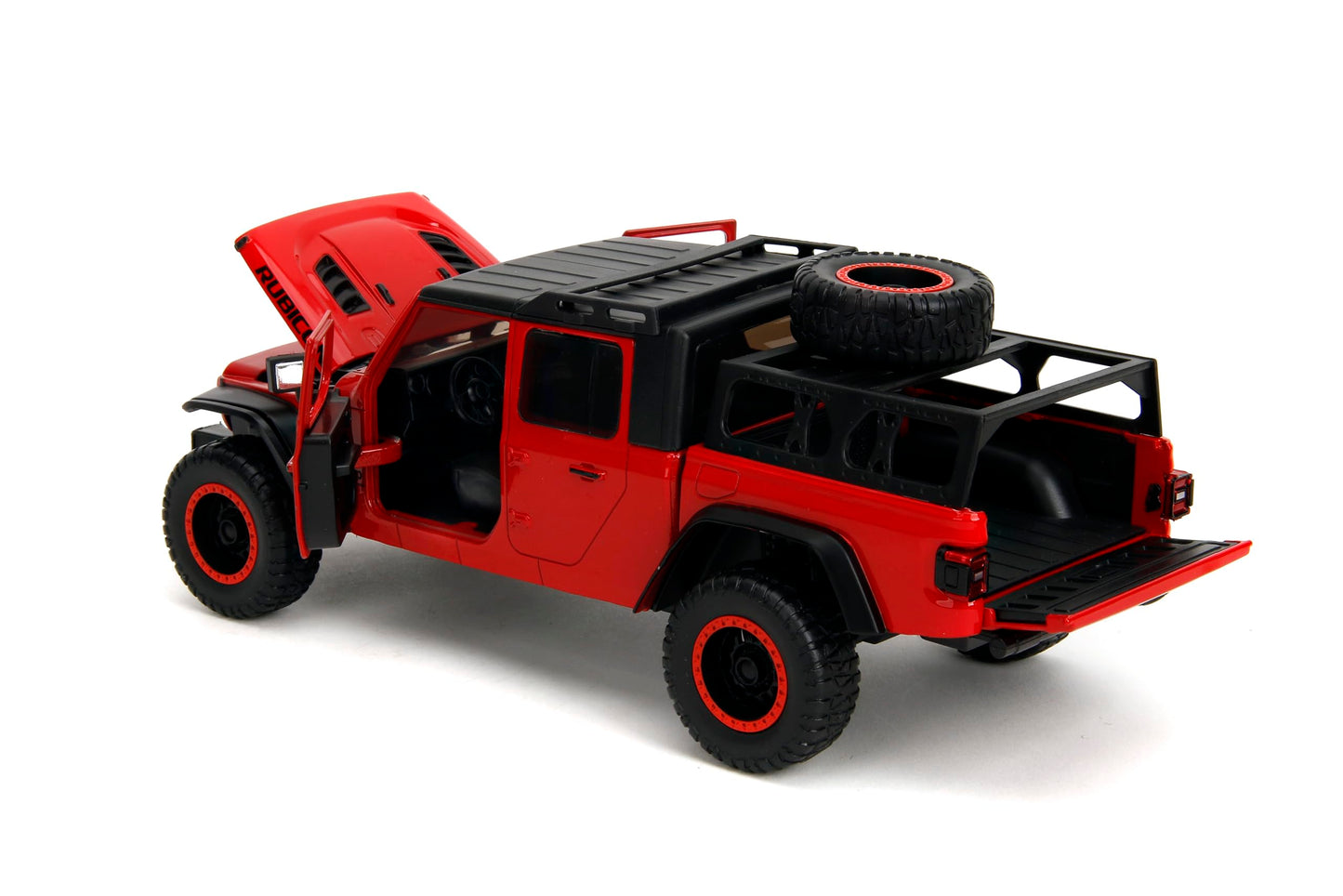 Jada Just Trucks 1:24 2020 Jeep Gladiator Die-Cast Car & Tire Rack, Toys for Kids and Adults(Red)