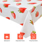 Lecferrarc 2 Pcs Strawberry Tablecloth Strawberry Plastic Table Covers 87 x 51 Inches Tablecovers for Birthday Party Supplies