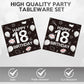 40Pcs 18th Birthday Decorations for Boys Girls,18th Birthday Plates and Napkins Black and White Disposable Party Tableware Set for Time To Adult 18