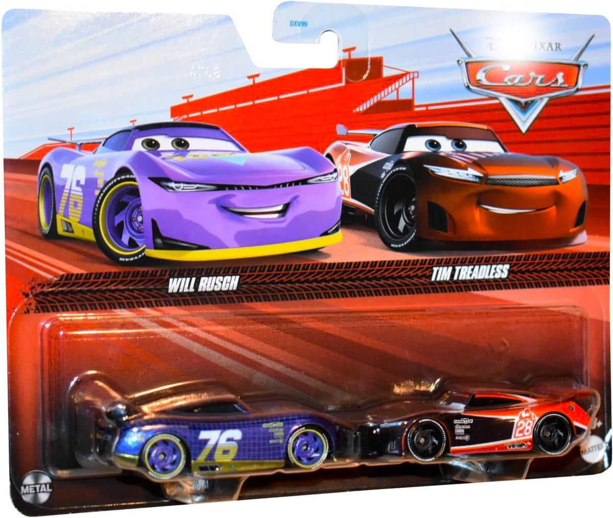 Disney Pixar Cars Will Rusch and Tim Treadless Diecast 2 Pack Cars
