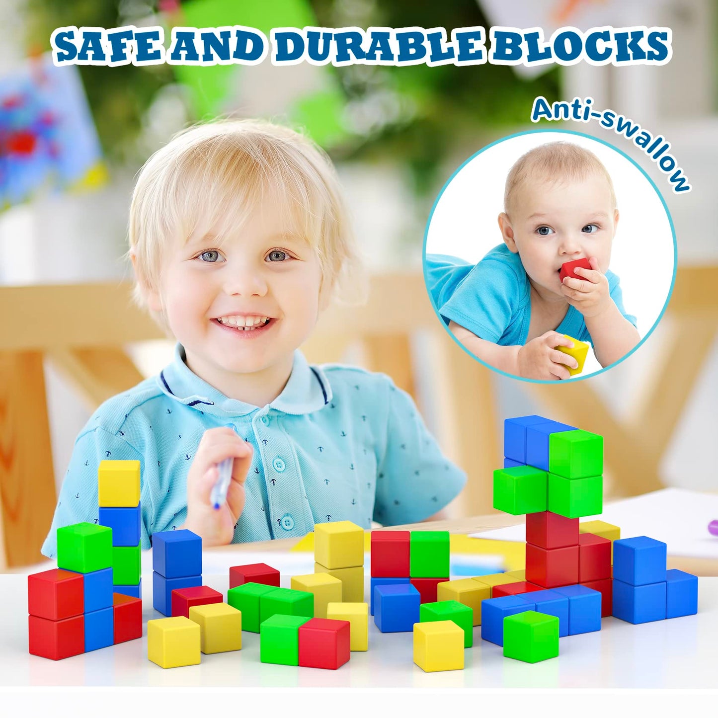 ROMDS Magnetic Blocks 32 Pieces,1 inch Large Magnetic Building Blocks for Ages 3+ Year Old Boys and Girls,3D Magnetic Cubes for Kids,Preschool STEM