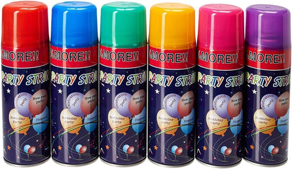 6 Pack Party Streamer Spray String in a Can - 3 oz Each - Fun Party Favors & Decorations for Kids’ Parties, Events, Holidays, Birthdays,