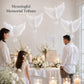 12 Pieces 36 Inches Large White Peace Dove Balloons Aluminum Foil Pigeon Bird Balloons for Wedding Engagement Funeral Memorials Remembrance Charity