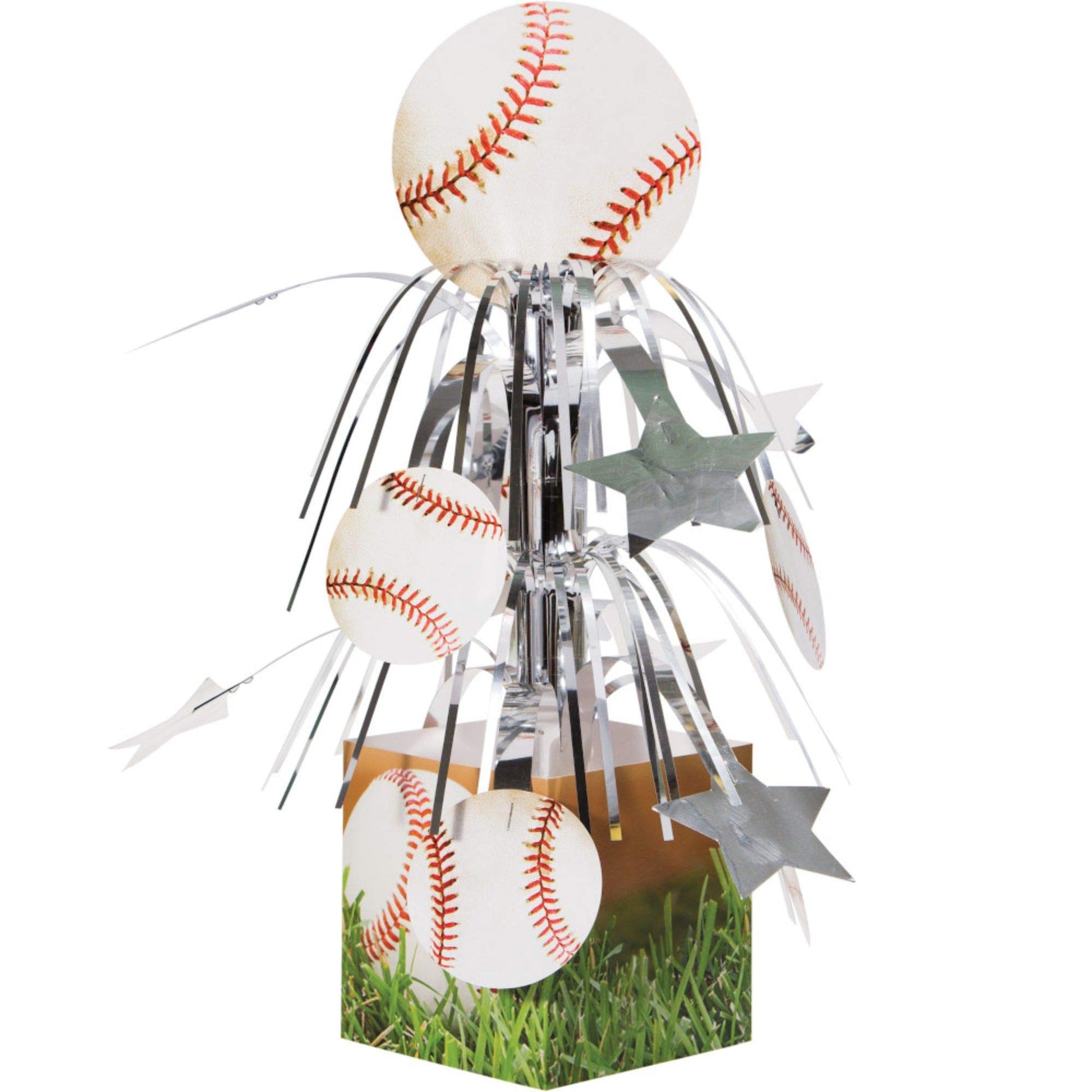 Pack of 6 Baseball Sports Fanatic Mini Cascade Foil Tabletop Centerpiece Party Decorations 8.5"