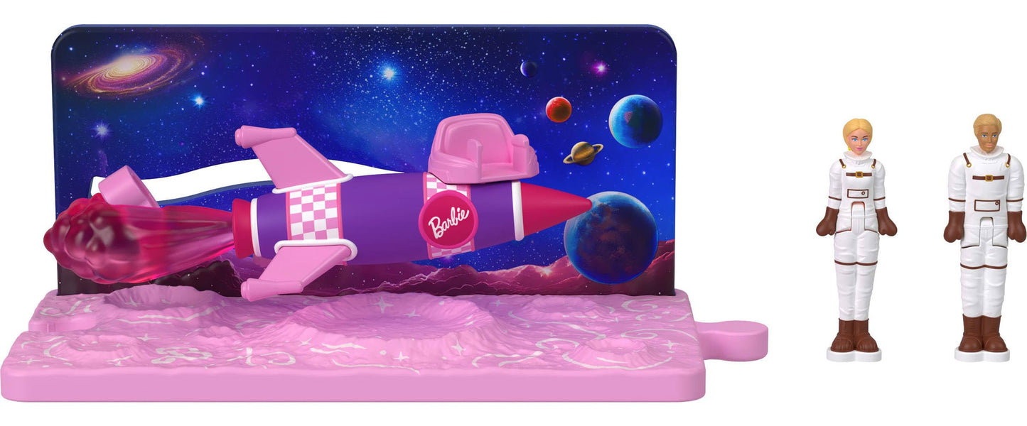 Barbie Mini BarbieLand The Movie Vehicle Collection, Includes 2 1.5-inch Dolls & Vehicles Inspired by The Film