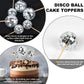 23pcs Disco Ball Cupcake toppers Happy Birthday Cake Topper 1970s Disco Ball Cake Picks Theme Cake Decor for Disco Theme Party Favor
