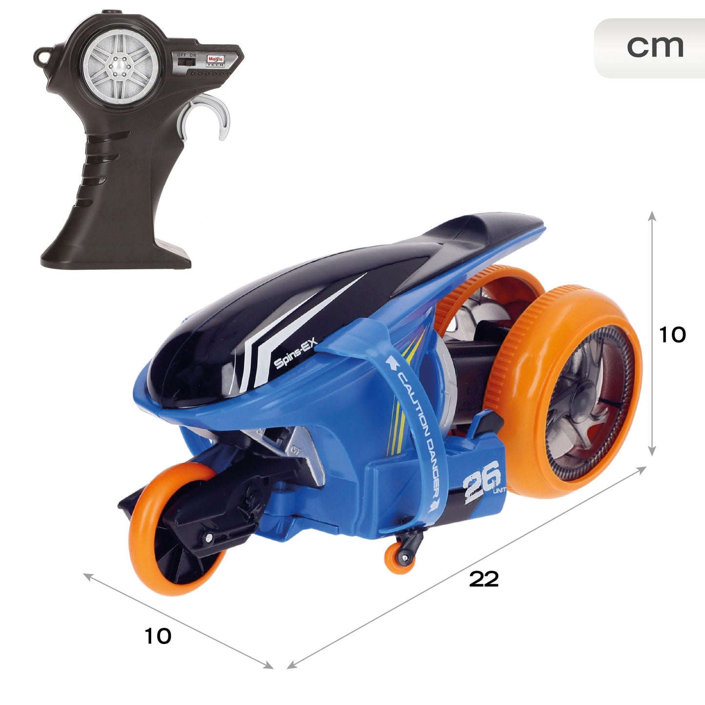 Maisto Tech RC Moto RC Cyklone, 360° Swivels, with Light, 2.4GH.z, 6 Functions, 2 Skill Levels, Remote Control, RC Child, Remote Control Toy, +5 Years