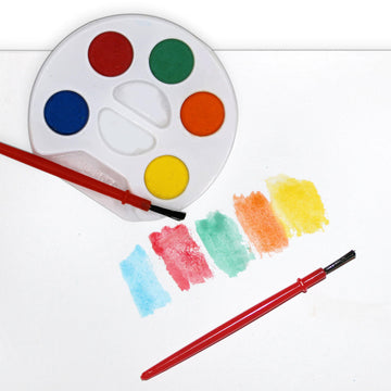 Color Swell Bulk Watercolors Round Paint Pack with Brushes - 50 Sets with 5 Washable Colors Each - Great for Kids, Classrooms, Parties, Students