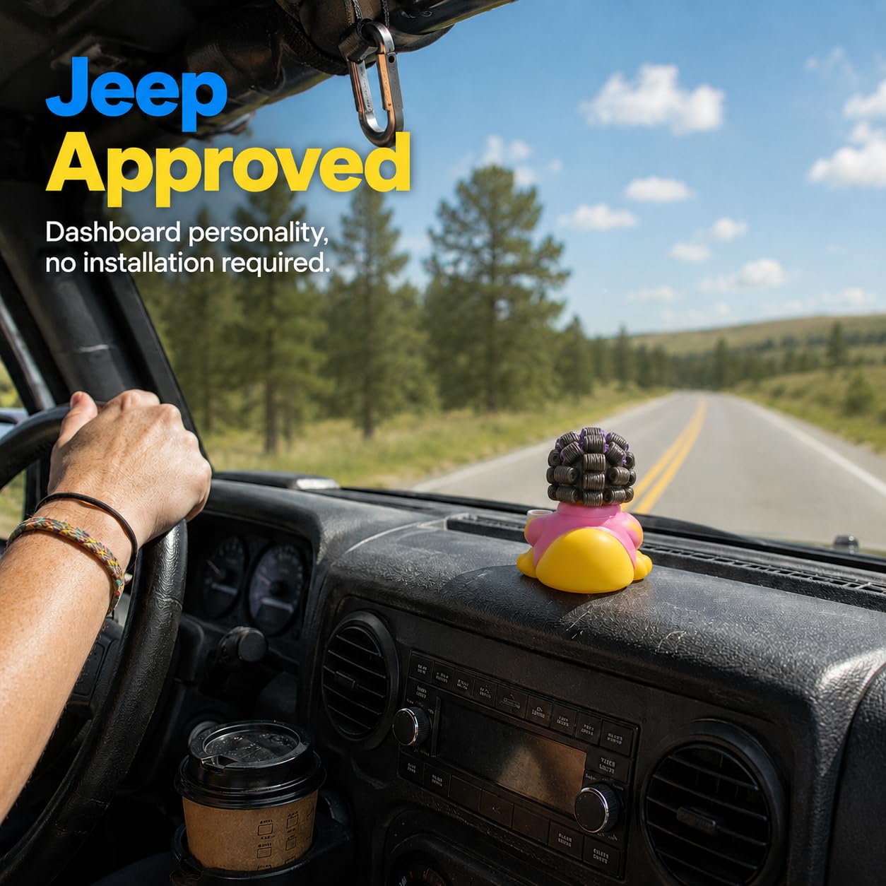 DUCKY CITY 3 Inch Coffee Lover Rubber Duck [Sealed, Floats Upright] | Jeep Ducks for Ducking, Birthday Gift, Funny Desk Decor | Baby Safe Lead-Free