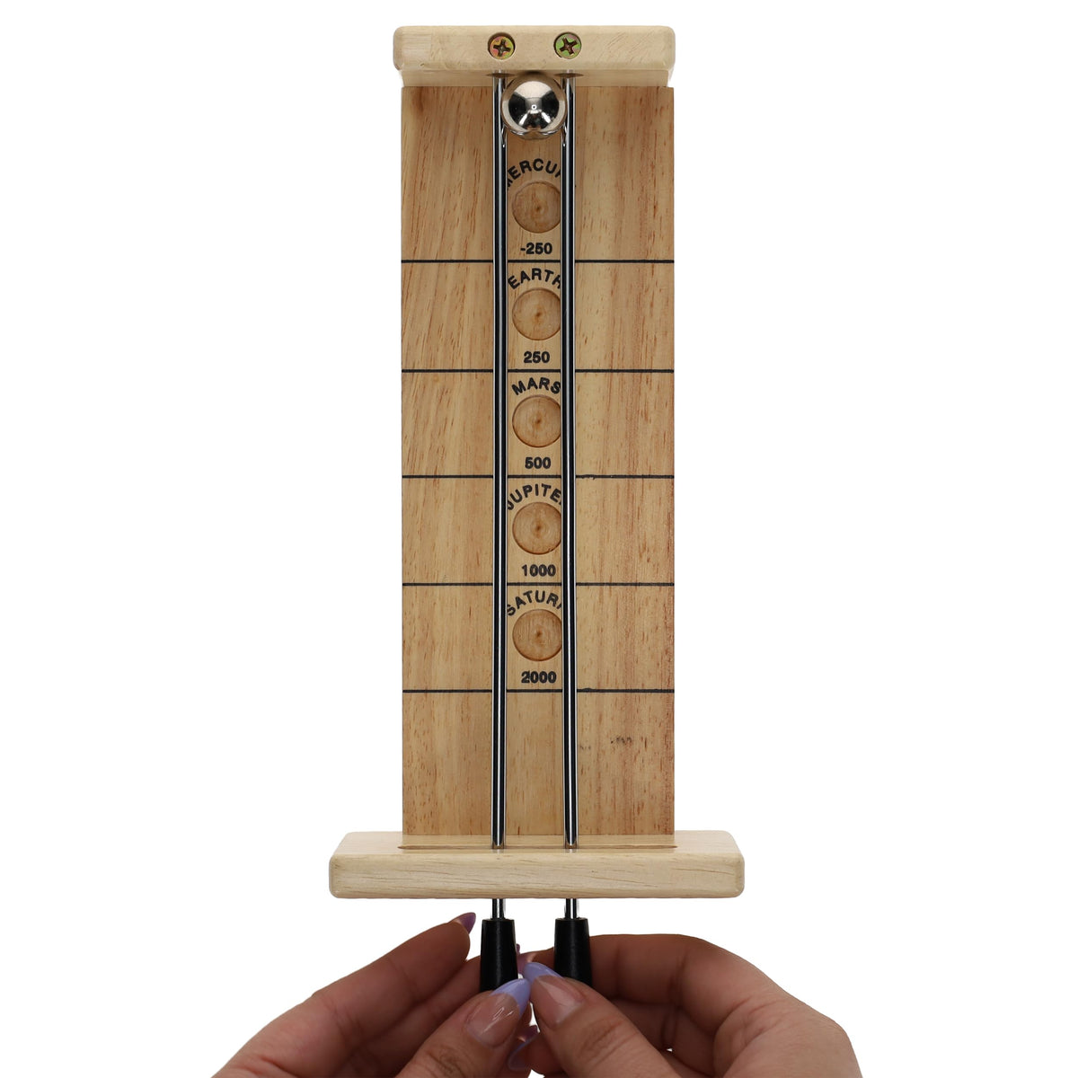 WE Games Mini Shoot The Moon Game, Small 9 inch Size, Travel Version, Solid Natural Wood, Retro Games for Adults, Classic Table Top Board Game
