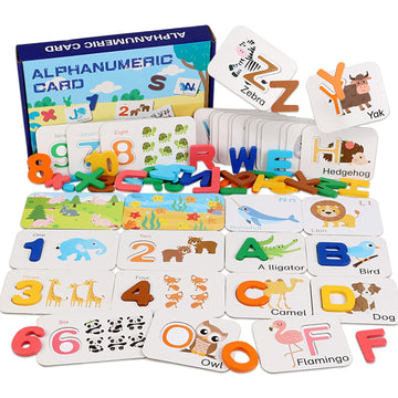 Alphabet Puzzle Toy, Numbers and Alphabets Flash Cards Set for 4 Year Old