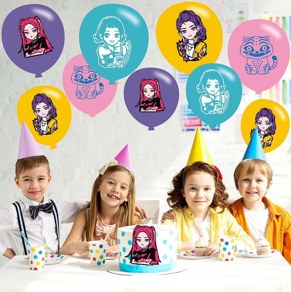 40pcs Demon Movie Hunters Birthday Party Balloons for Demon Movie Hunters Themed Birthday Party Decorations Supplies - 12 Inch