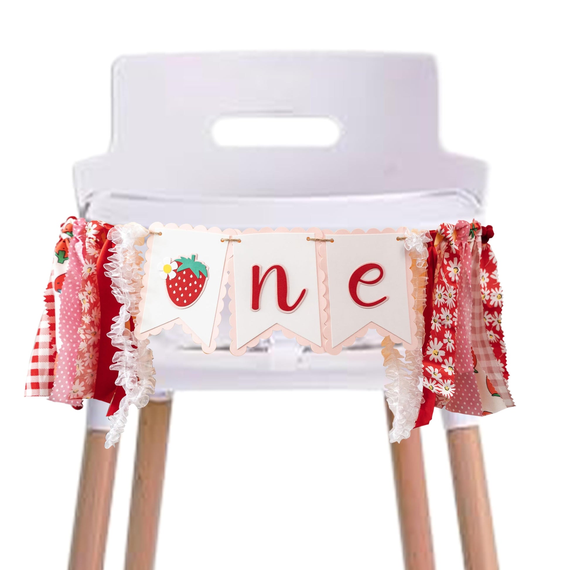 CANTLY Strawberry First Birthday High Chair Banner Sweet Strawberry Banner