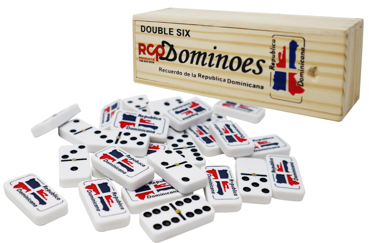 RCP PRODUCTS Dominoes Double 6 Tiles. 28 Pieces Dominoes for Adults
